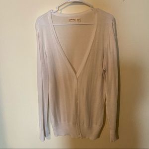 White Long Sleeve Button Up Cardigan